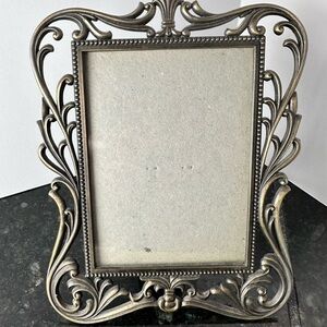 Ornate Bronze Tone Picture Frame Tabletop Filigree Ornate Metal